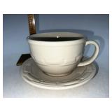 Longaberger Ivory Cappuccino mug with saucer