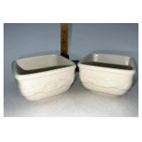 Longaberger Ivory soft square dessert bowls