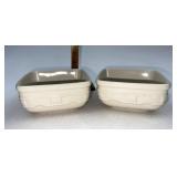 Longaberger Ivory small soft square bowls