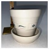 Longaberger USA NIB Green flower pot