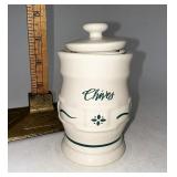 Longaberger NIB Green chives spice jar