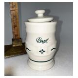 Longaberger NIB Green basil spice jar