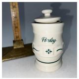 Longaberger NIB green Parsley spice jar