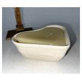 Longaberger NIB Heart ramekin with candle