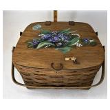 Longaberger Small picnic with handpainted lid
