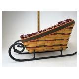 Longaberger Sleigh basket with liner protector and