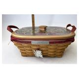 Longaberger Silver bells with Liner protector lid