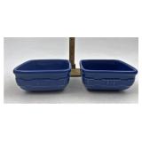 Longaberger Cornflower Soft square bowls