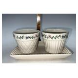 Longaberger NIB Early blossoms flower pot & tray