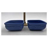 Longaberger Cornflower Soft square bowls