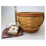 Longaberger Pumpkin with liner protector and tie