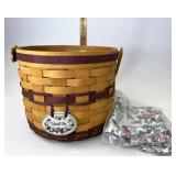 Longaberger Sweet pea with liner protector and