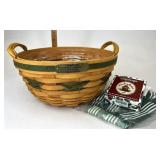 Longaberger Popcorn with liner protector and tie