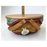 Longaberger With Liner protector lid and tie on