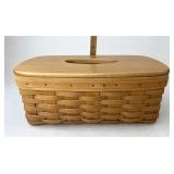 Longaberger Long tissue with protector and lid