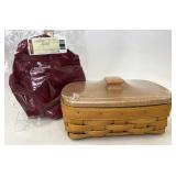 Longaberger Biscuit with Liner protector and lid