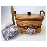 Longaberger Petunia with liner protector lid and