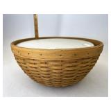 Longaberger 13 inch bowl with lidded protector
