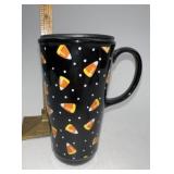 Longaberger Candy corn travel mug with lid