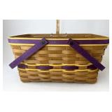 Longaberger Purple and yellow medium market with