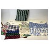 Longaberger Fabric samples and small throw pillow