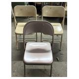 3 metal folding chairs