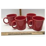 4 red Fiestaware mugs