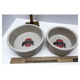 Ohio state pet pottery bowls