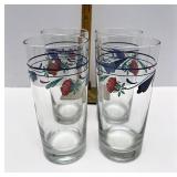 Lenox Poppies on Blue 4  drinking glasses