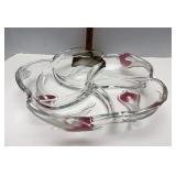 Crystal divided serving dish