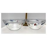 Lenox Poppies on Blue Glass serving bowls