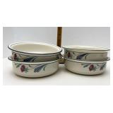 Lenox Poppies on Blue 4 bowls