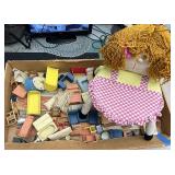 Vintage doll house and child