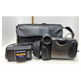 Vintage sharp video camera with bag