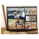 Pete Rose card and photo plaque
