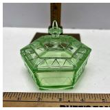 Green depression covered dish