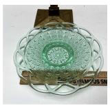 Green glass dish