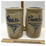 Pears and plumbs,  plumbs has a crack