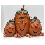 Three pumpkin decor