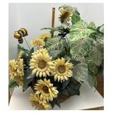 Basket of artificial flowers
