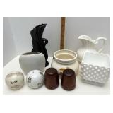 Assorted pottery pieces and more