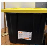 27 gallon black and yellow tote