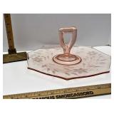 Pink glass sandwich tray