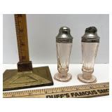 Pink depression salt and pepper shakers