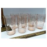 Pink etched glasses