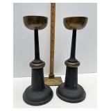 Cast iron candlesticks