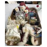 Assorted Christmas items including fiber optic