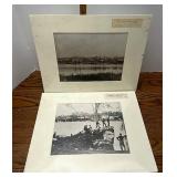 Georgetown waterfront and union troops along the