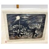 Sue Coe Modern man followed by the ghosts of his