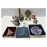 Assorted ornaments including Hallmark and Lenox